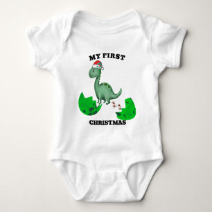 Meine ersten Weihnachten T-Rex Dinosaurier-Kinder  Baby Strampler