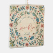 Meine ersten Weihnachten Vintag gestrichen Wasserf Keramikornament (Rechts)