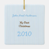 Meine ersten WeihnachtsStreifen Tiny T-Shirt Foto  Keramikornament (Rückseite)