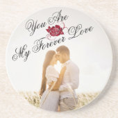 Meine ewige Liebe Rote Rose Elegantes Dekor Sandst Getränkeuntersetzer (Vorne)