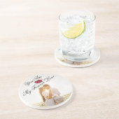 Meine ewige Liebe Rote Rose Elegantes Dekor Sandst Getränkeuntersetzer (Seite)