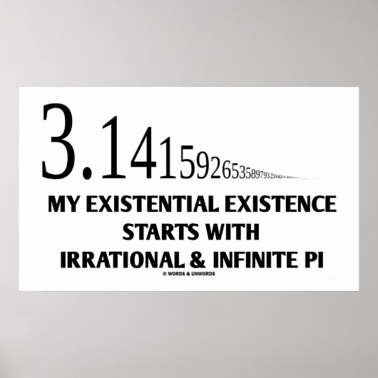Meine Existenz beginnt mit irrationaler Intelligen Poster (Vorne)