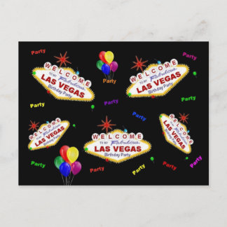 Meine fabelhafte Las Vegas Geburtstagspartei Postk Einladungspostkarte