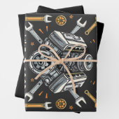 Meine Fähigkeiten laufen tief wie ein guter Motor Geschenkpapier Set (Beispiel)