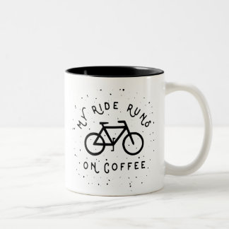 Meine Fahrläufe auf Kaffee - Radfahrer Zweifarbige Tasse