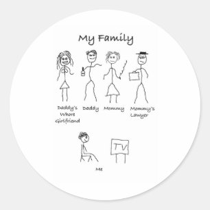 Meine Familie-4 Runder Aufkleber