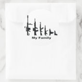 Meine Familie (ich Liebe Gewehre) Runder Aufkleber (Tasche)