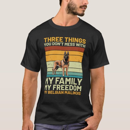 Meine Familie meine Freiheit Meine belgischen Mali T-Shirt (Vorderseite)