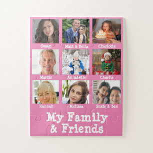 Meine Familie und Freunde Name & Foto Rosa Demenz Puzzle