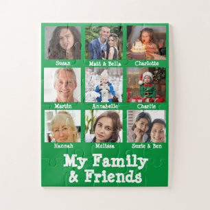 Meine Familie und Freunde nennen und Foto grüne De Puzzle