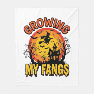 Meine Fangzähne wachsen Vintage-Halloween-Vampir-S Fleecedecke