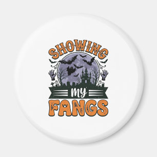 Meine Fangzähne zeigen Vintage-Halloween-Vampir-Sh Magnet
