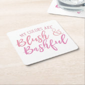 Meine Farben sind: Blush und Bashash, Blush, Basha Rechteckiger Pappuntersetzer (angewinkelt)