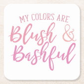 Meine Farben sind: Blush und Bashash, Blush, Basha Rechteckiger Pappuntersetzer (Vorderseite)
