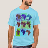 Meine farbenfrohe LOVELY AFRICA Map Designfarben T-Shirt (Vorderseite)