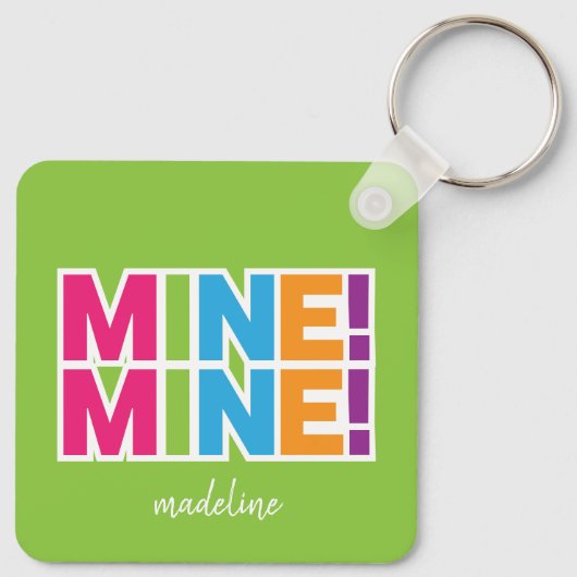 MEINE! - Farbiger Personalisierter Schlüsselanhäng Schlüsselanhänger (Rückseite)