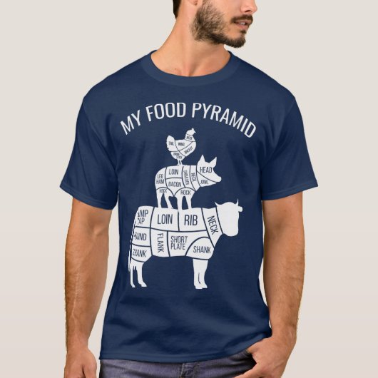 Meine Fastenschwanzpyramide Funny Carnivorne Cow P T-Shirt (Vorderseite)