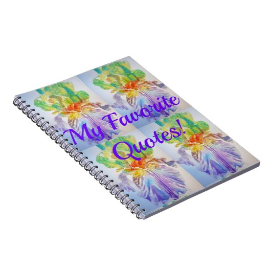 Meine Favoriten Zitate Iris Blume Notebook Notizblock (Rechte Seite)