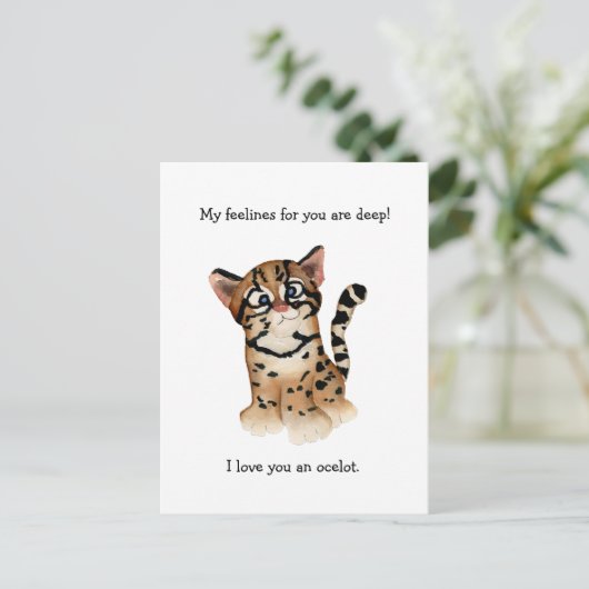 Meine Feelines sind Deep Ocelot Card Postkarte (Stehend Vorderseite)