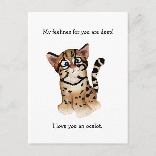 Meine Feelines sind Deep Ocelot Card Postkarte (Vorderseite)