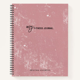 Meine Fitness Journal Individuelle Name Blush Pink Notizblock