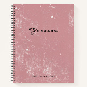 Meine Fitness Journal Individuelle Name Blush Pink Notizblock