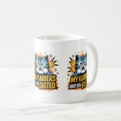 Meine Flabber waren Gasted Funny Cat Mamas & Vater Kaffeetasse (VorderseiteRechts)