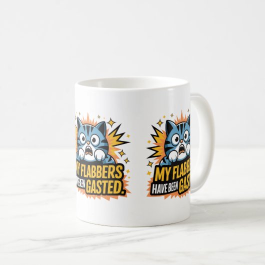 Meine Flabber waren Gasted Funny Cat Mamas & Vater Kaffeetasse (VorderseiteRechts)