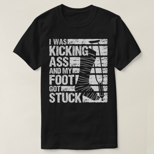 Meine Foot Got steckte Beine zerbrochen Knochen Ve T-Shirt (Design vorne)