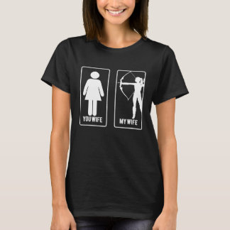 Meine Frau, meine Bogenschützenfrau, lustige Bogen T-Shirt