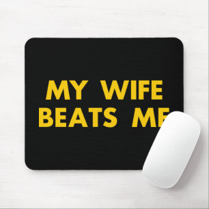 Meine Frau schlägt mich Retro Vintage Lustig Mousepad