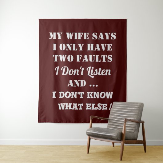 Meine Frau und meine Fehler Wandteppich (Beispiel)