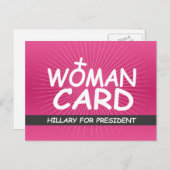 Meine Frauenkarte - Hillary for President Postkarte (Vorne/Hinten)