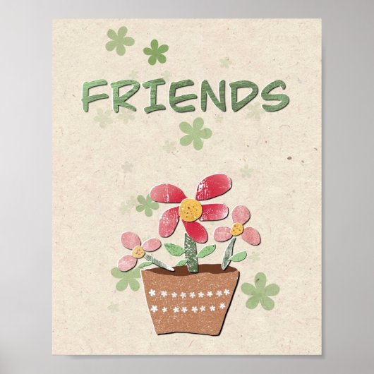 Meine Freunde Blume Pot Poster (Vorne)