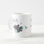 Meine Freundin Clematis Aquamarin Gray Kaffeetasse (Vorderseite Links)