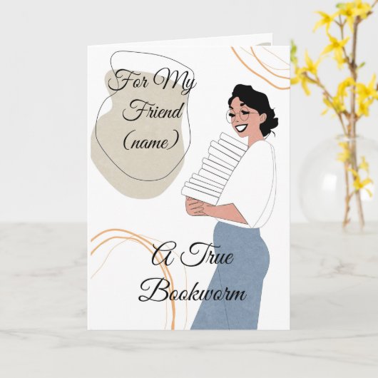 Meine Freundin, die Bookworm-Grußkarte Karte (Gelbe Blume)