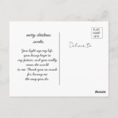 Meine Freundin froh Weihnachtsfeiertag wünscht Fot Postkarte (Rückseite)