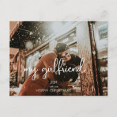 Meine Freundin froh Weihnachtsfeiertag wünscht Fot Postkarte (Vorderseite)