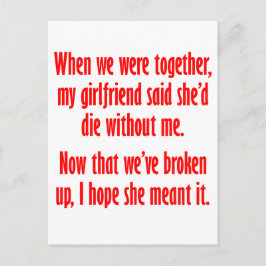 Meine Freundin sagte, sie hätte ohne mich die Postkarte