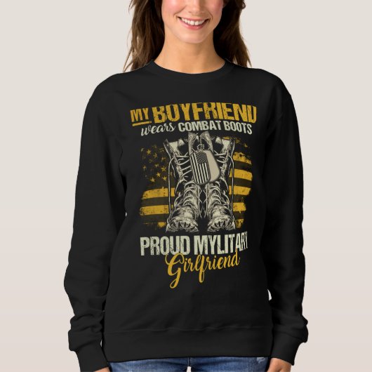 Meine Freundin trägt Kampfstiefel Militärmädchen Sweatshirt (Vorderseite)