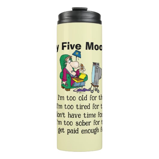 Meine fünf Stimmungsschwankung Thermosbecher (Vorderseite)