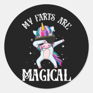 Meine Furzen sind magische Einhorn-Dabbing-Taschen Runder Aufkleber