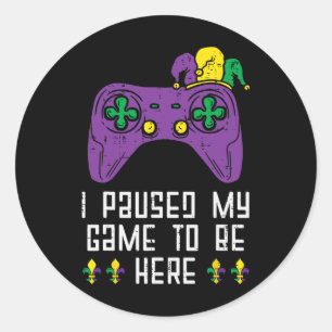 Meine Game Mardi Gras Video Gaming Gamer Boys gest Runder Aufkleber