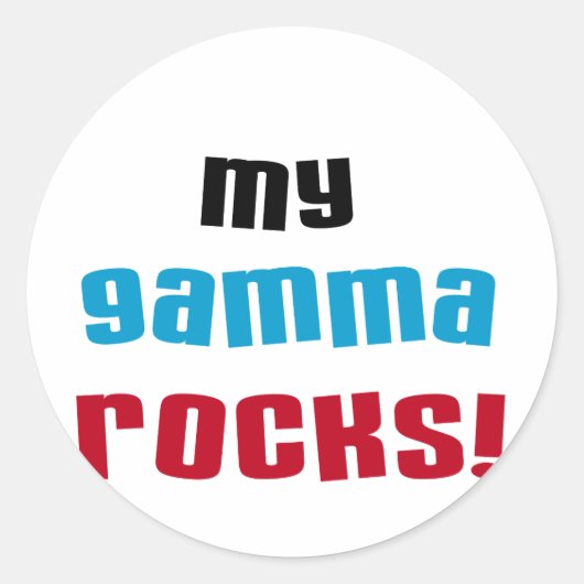 Meine Gamma Rocks T - Shirt und Geschenke Runder Aufkleber (Vorderseite)