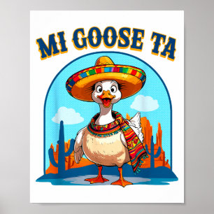 Meine Gans Ta Lustige Fiesta Gans Pun Shirt Sombre Poster
