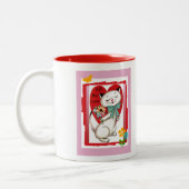 Meine ganze Liebevalentine-Katzen-Tasse Zweifarbige Tasse (Links)