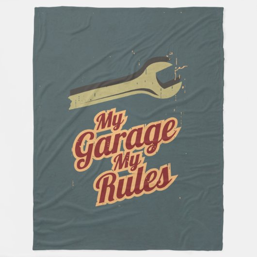 Meine Garage meine Regeln Fleecedecke (Vorderseite)