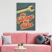 Meine Garage - Meine Regeln Leinwanddruck (Insitu (Wohnzimmer))