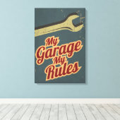 Meine Garage - Meine Regeln Leinwanddruck (Insitu (Holzboden))
