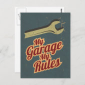 Meine Garage - Meine Regeln Postkarte (Vorne/Hinten)